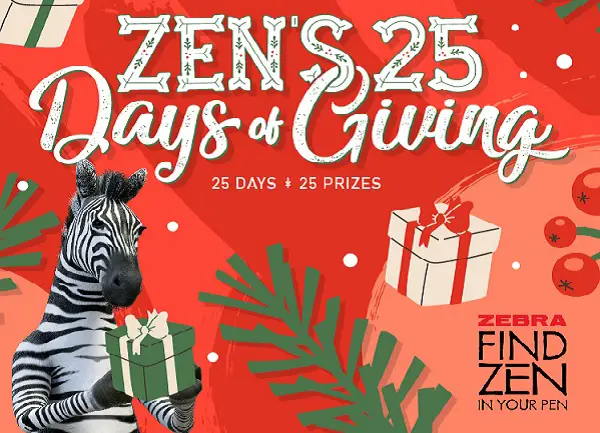 Zebra Pen 25 Days of Giving Sweepstakes (Daily Winner)