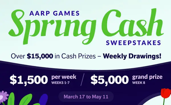 AARP Cash Sweepstakes: Win Up To $5,000 Cash (Weekly Prizes)  SweepstakesBible