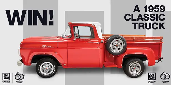 Win 1959 Classic Ford Truck from Art Van! | SweepstakesBible