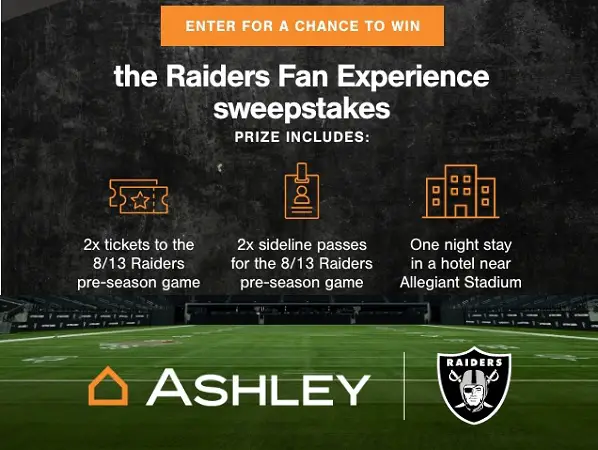 Ashley Las Vegas Raiders Fan Experience Sweepstakes