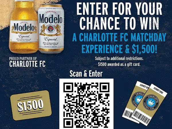 Modelo Charlotte FC Gameday Giveaway: Win Game Tickets & $1500 Gift Card |  SweepstakesBible