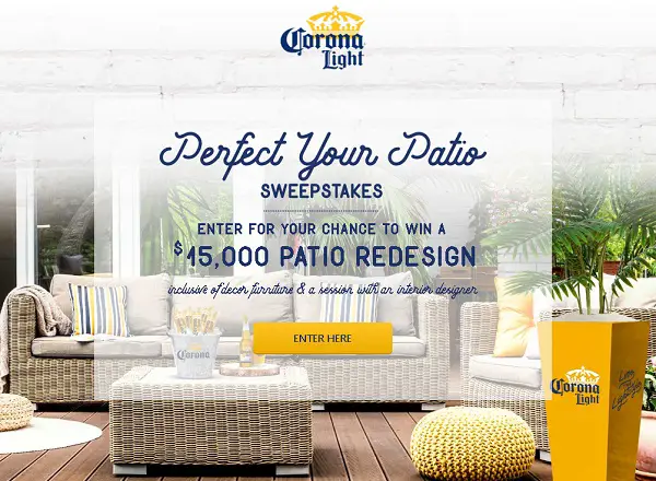 Corona Patio Makeover Sweepstakes 2020 - Coronalightpatio