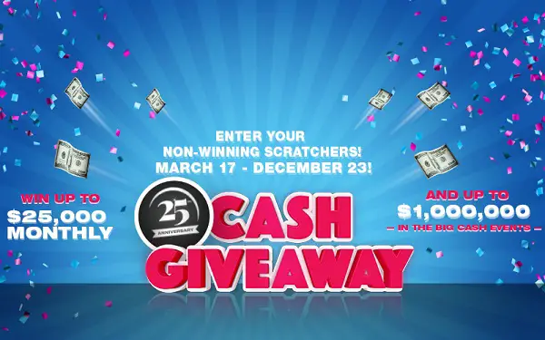 Ga Lottery 25th Anniversary Cash Giveaway : Win $1 Million In Cash 