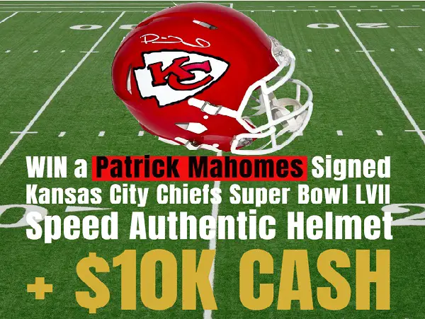 Give Me Wins Patrick Mahomes Super Bowl Helmet & $10K Cash