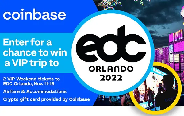 Coinbase EDC Music Festival Giveaway: Win Tickets to VIP Festival