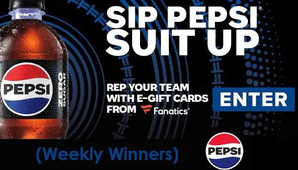 Pepsi NFL Shop Gift Card Instant Win Game