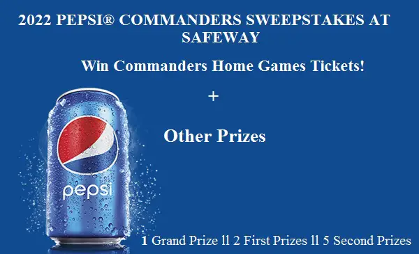 Commanders Game Tickets Sweepstakes