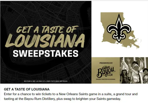 Saints Playoff Tickets + Custom Cleat Sweepstakes